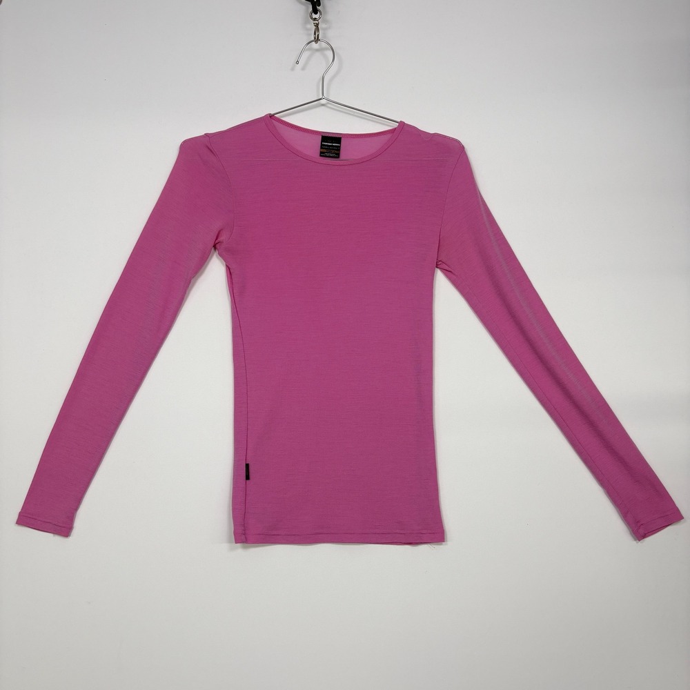 Icebreaker Womens Everyday Merino Base Layer Top M Pink Long Sleeve Thermal
